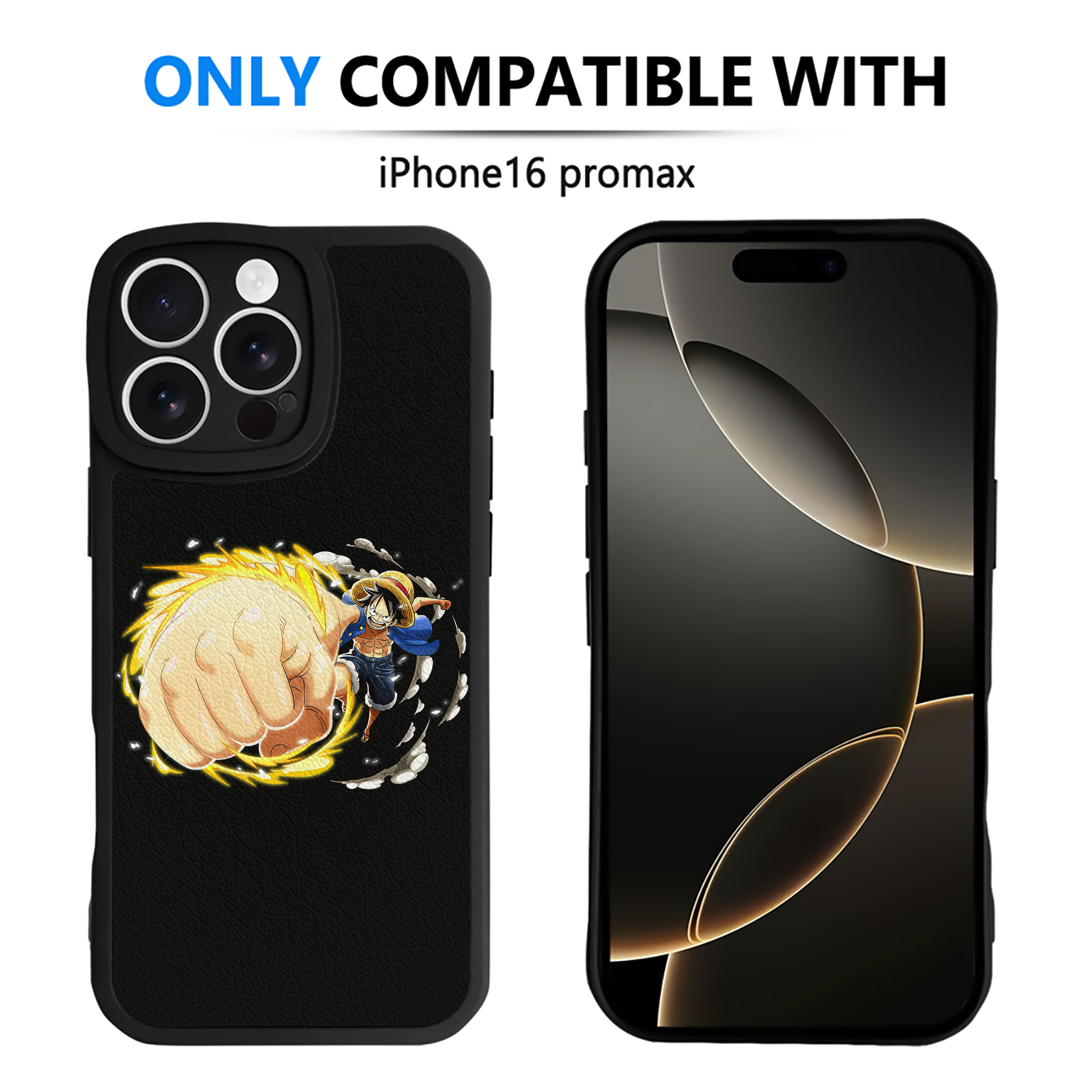 （画像用） ワンピース モンキー・D・ルフィ ONE PIECE Monkey D. Luffy 【iPhone 16シリーズ対応】シリコンスマホケース（レザー調） 材質：シリコン